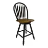 Liberty Furniture 186B-B100324 Liberty Furniture 186B-B100324 Carolina Crossing - Windsor Swivel Counter Chair - Black / Antique Honey