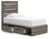 Ashley Furniture PCB2405B18 Ashley Furniture PCB2405B18 Graystorm - Twin Panel Storage Bed - Brown Gray