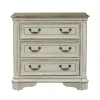 Liberty Furniture 244-BR64 Magnolia Manor - 3 Drawer Bedside Chest With Charging Station - Antique White