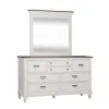 Liberty Furniture 417-BR-DM Allyson Park - Dresser & Mirror (8 Drawer Dresser) - Wirebrushed White / Charcoal