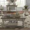 Liberty Furniture 498-OT-3PCS Liberty Furniture 498-OT-3PCS Morgan Creek - 3 Piece Table Set (1 Cocktail 2 End Tables) - Antique White / Wirebrushed Tobacco Accents