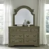 Liberty Furniture 244N-BR-DM Liberty Furniture 244N-BR-DM Magnolia Manor - Dresser & Mirror - Weathered Bisque