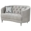 CoasterElevations 508462 Avonlea - Upholstered Sloped Arm Loveseat Velvet - Pearl Silver