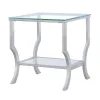 CoasterEssence 720337 Saide - Square Glass Top Side End Table - Chrome
