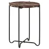 CoasterEssence 936010 Latifa - Round Marble Top Accent Side Table - Red And Black