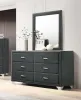 CoasterEveryday 223383M Melody - 6-Drawer Upholstered Dresser With Mirror - Gray