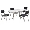 CoasterEveryday 2065-S5 Retro - 5 Piece Oval Dining Table Set - White And Black