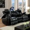 Furniture of America CM6291-SF Zaurak - Power Sofa - Dark Gray