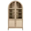 Coaster Fine Furniture 109386 Kailani - 4-Door Cane Dining Vitrine Display Cabinet - Beige Oak