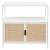 Coaster Fine Furniture 961642 Amherst - 2-Door Radio Weave Cane Metal Accent Cabinet - White
