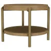 Coaster Fine Furniture 706188-S2 Arini - 2 Piece Round Coffee And End Table Set - Sand Wash