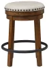 Ashley Furniture D546-124 Valebeck - UPH Swivel Stool  - Brown / Black