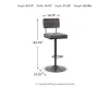 Ashley Furniture D119-630 Strumford - Tall Swivel Barstool (Set of 2) with Cushioned Back - Gray / Black
