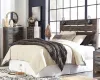Ashley Furniture B211/31/36/46/57/92/B100-31 Drystan - 6 Pc. - Dresser, Mirror, Chest, Queen Panel Headboard, Nightstand, Bed Frame - Dark Gray