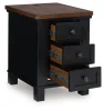Ashley Furniture T664-7 Wildenauer - Chair Side End Table - Brown / Black