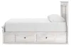 Ashley Furniture PCB1171B10 Ashley Furniture PCB1171B10 Makidern - Queen Panel Storage Bed With 2 Under Bed Storage Units And Storage Footboard - Whitewash