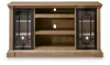 Ashley Furniture W794-68 Wittenmyer - XL TV Stand With Fireplace Option - Natural / Black