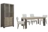 Pulaski Furniture P402240-KIT59 Pulaski Furniture P402240-KIT59 Anderson Park - Leg Dining Table With 2 Klismos Dining Chairs, 2 Upholstered Side Chairs And China Cabinet - Moose Trail / Frontier Brown