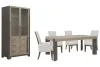 Pulaski Furniture P402240-KIT11 Pulaski Furniture P402240-KIT11 Anderson Park - Leg Dining Table With 4 Upholstered Arm Chairs And China Cabinet - Moose Trail / Frontier Brown