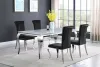 CoasterElevations 115081 Carone - Rectangular Glass Top Dining Table - White And Chrome - Metal And Glass