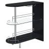 CoasterEssence 101063 Adolfo - Rectangular 2-Tier Home Bar Table - Black High Gloss