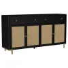 Coaster Fine Furniture 108935BLK Arini - 2-Drawer Cane Door Dining Sideboard Server - Black