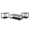 New Classic T4138-3P-DGY Linea - 3 Piece Occasional Set (1 Coffee & 2 End Tables) - Dark Gray