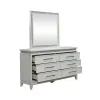Liberty Furniture 781-BR-DM Reflections - Dresser & Mirror - Pearl White / Rhinestone