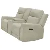 Coaster Fine Furniture 610152P Kennett - Chenille Upholstered Power Reclining Loveseat - Ivory