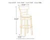 Ashley Furniture D542-130 Ashley Furniture D542-130 Pinnadel - Tall UPH Swivel Barstool - Light Brown