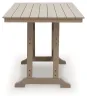 Ashley Furniture PCP228-642 Seacliff Beach - Rectangular Counter Height Dining Table With Umbrella Option - Medium Brown