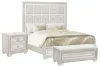 Pulaski Furniture P269-BR-K5-KIT9 Pulaski Furniture P269-BR-K5-KIT9 Camila - California King Upholstered Bed, With Nightstand And Bench - Creamy White