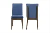 New Classic D7185B-20-BLU New Classic D7185B-20-BLU Maggie - Dining Chair With Cushion (Set of 2) - Blue / Walnut