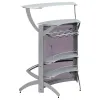 CoasterEssence 100135 Dallas - 2-Shelf Curved Freestanding Home Bar Cabinet - Silver