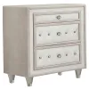 CoasterElevations 223522 Antonella - Upholstered 3-Drawer Nightstand - Ivory And Camel