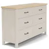 Riverside Furniture 79460 Glenndale - Six Drawer Dresser - Aged White / Wheat