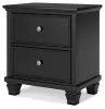Ashley Furniture B687-92 Lanolee - Two Drawer Nightstand - Black