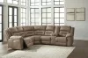 Ashley Furniture 83106S2 Ravenel - 3-Piece Power Reclining Sectional With Raf Power Reclining Loveseat With Console - Fossil