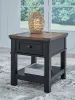 Ashley Furniture T664-3 Wildenauer - Rectangular End Table - Brown / Black