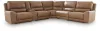 Ashley Furniture PCU62606S36 DeepWakes - 6-Piece Power Reclining Sectional With Storage Console - Caramel