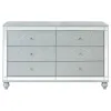 CoasterEssence 223213 Gunnison - 6-Drawer Dresser - Silver Metallic