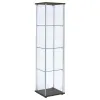 CoasterEveryday 950172 Bellatrix - 4-Shelf Clear Glass Curio Cabinet - Cappuccino