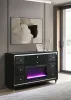 Coaster Fine Furniture 223163FB Lorient - 8-Drawer LED Bedroom Flame Box Dresser - Black
