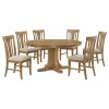 Coaster Fine Furniture 109460-S7 Hartville - 7 Piece Round Dining Table Set - Natural Light Brown