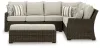 Ashley Furniture P465-822 Brook Ranch - Sofa Sectional, Bench With Cushion (Set of 3) - Brown