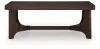 Ashley Furniture T438-1 Korestone - Rectangular Cocktail Table - Dark Brown
