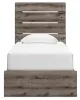 Ashley Furniture PCB2405B19 Graystorm - Twin Panel Bed With Storage - Brown Gray