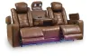 Ashley Furniture PCU1420015 Gruaro - Power Reclining Sofa With Adjustable Headrest - Amber