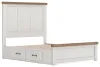 Ashley Furniture B4615B12 Ashley Furniture B4615B12 Savonport - Queen Panel Bed With Under Bed Storage Unit - White / Brown