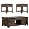 Liberty Furniture 792-OT-3PCS Mill Creek - 3 Piece Living Room Set (Lift Top Cocktail & 2 Drawer End Tables) - Peppercorn